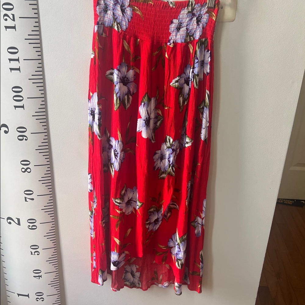 Cotton On Red Floral Midi Skirt
